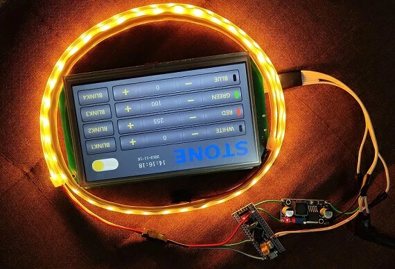 Control-WS2812B_RGB-lamp-by-STONE-display-module