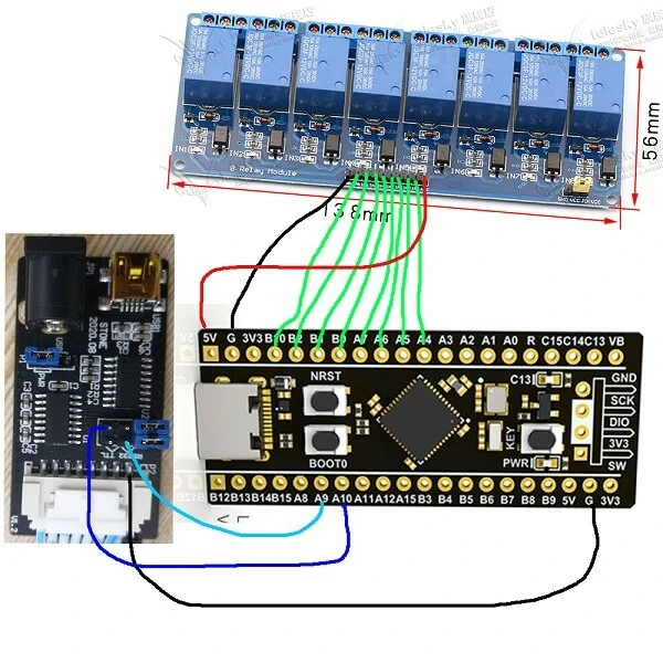STONE-display-screen-STM32-MCU-relay-module-to-control-smart-home-appliances