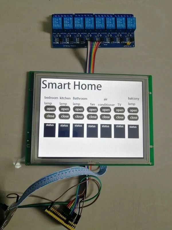 STONE-display-screen-STM32-MCU-relay-module-to-control-smart-home-appliances