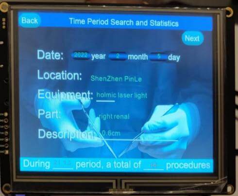 Record medical procedure notes with STONE serial LCD Screen