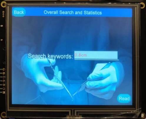 Record medical procedure notes with STONE serial LCD Screen