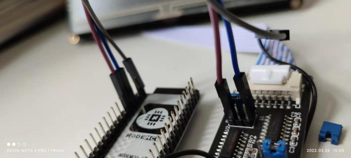 Figure (7) Connection between NODEMCU-32 and the STONE adapter board
