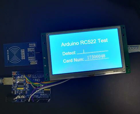 a blue LCD screen and wires